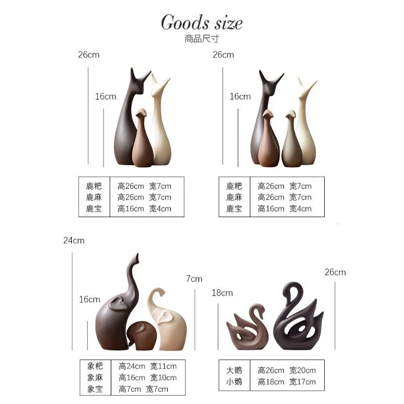 Premium Quality Home Deco Living Room Decoration Ceramic Craft Deer Ceramic Cat Coral Tree Elephant