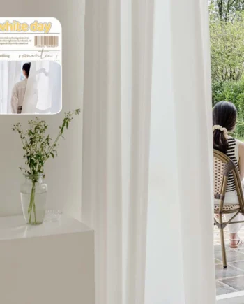 Next-Day Delivery🚀 Silky Touch Velvet White Sheer Curtain