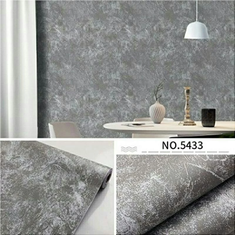 Grey Cement Wall Paper 9 to 10m X 45cm