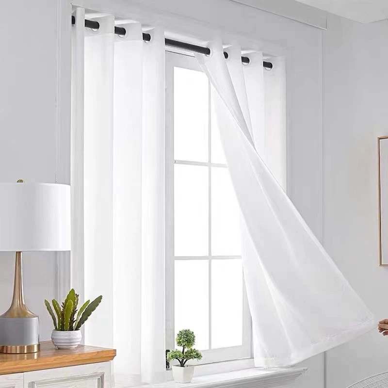 Lovhome White Sheer Curtain Langsir Tingkap Murah Langsir Putih with Ring Ready Made