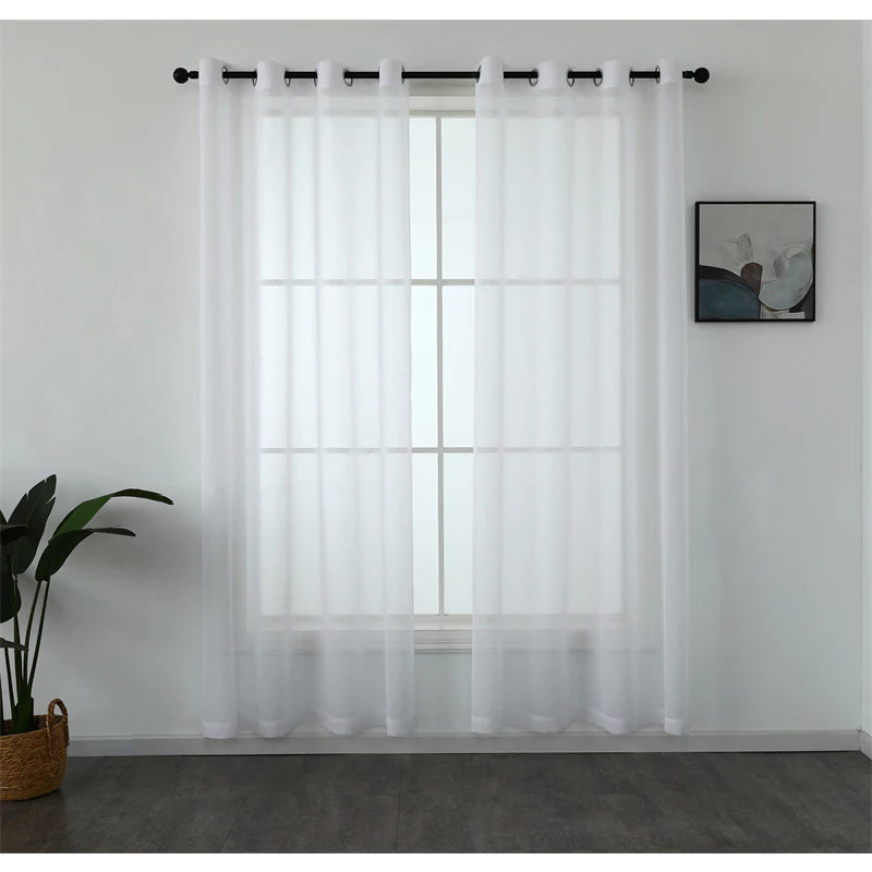 Lovhome White Sheer Curtain Langsir Tingkap Murah Langsir Putih with Ring Ready Made