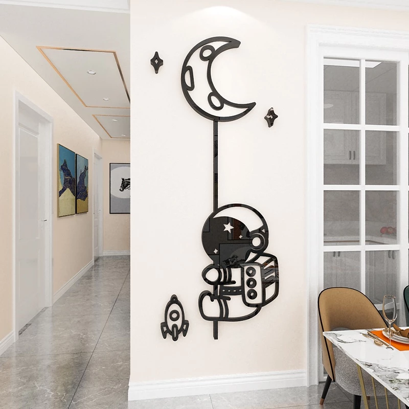 Space astronaut wall sticker Acrylic wall sticker 3D three-dimensional wall sticker Children's room layout