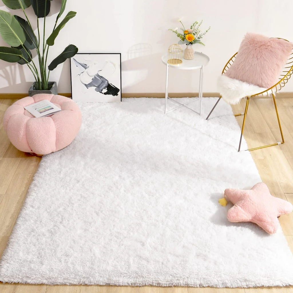 Soft Rug For Bedroom Living Room Plush Fluffy Rugs , Shag Furry Runner Rug Carpet for Room