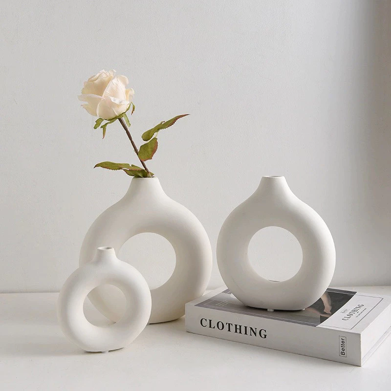 Modern Plastic Flower Vase for Dried Flowers, Nordic Style Home Decor