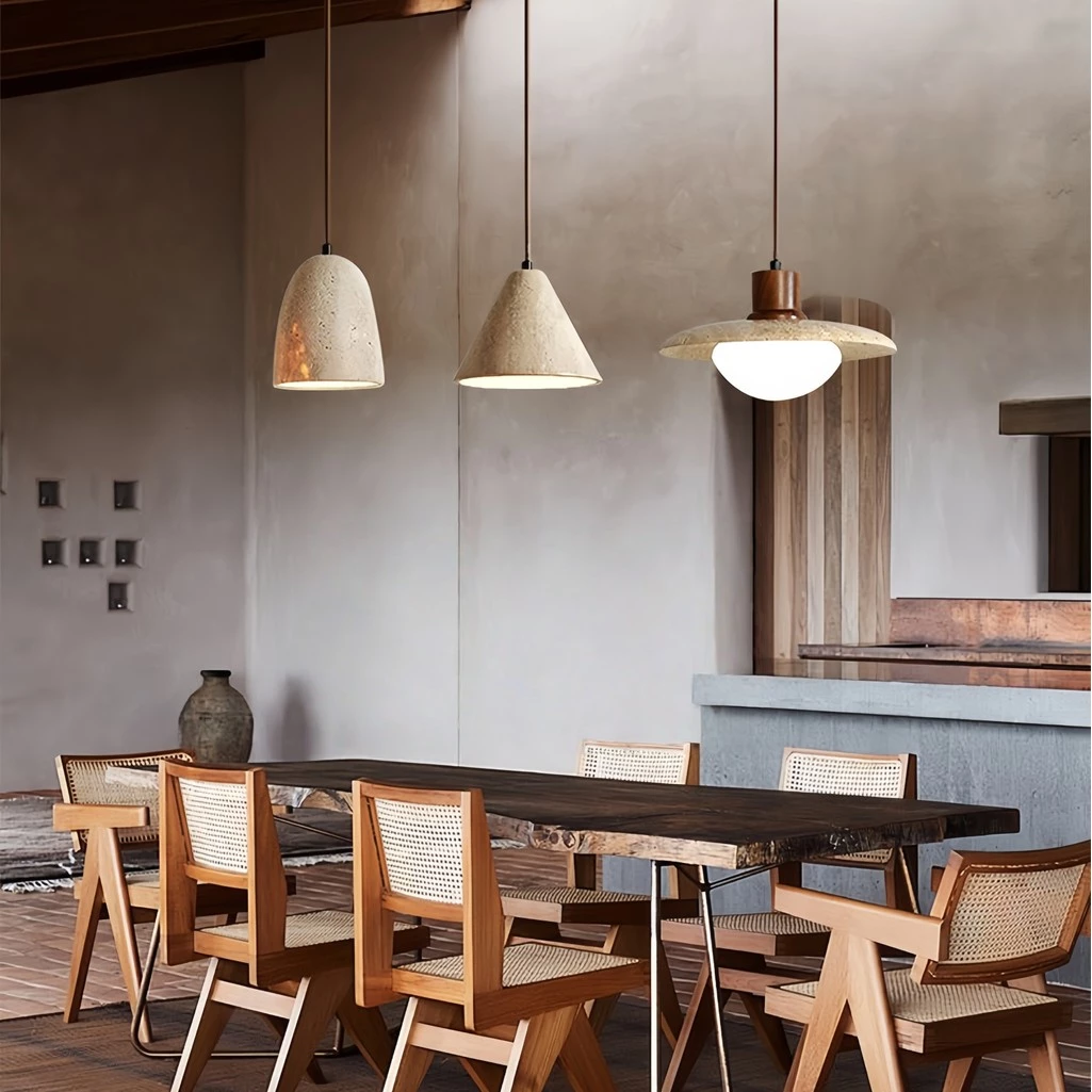 Japanese Wabi-Sabi Style Bedroom Pendant Light - Nordic Retro Café & Bar Counter Hanging Lamp for Home Decor