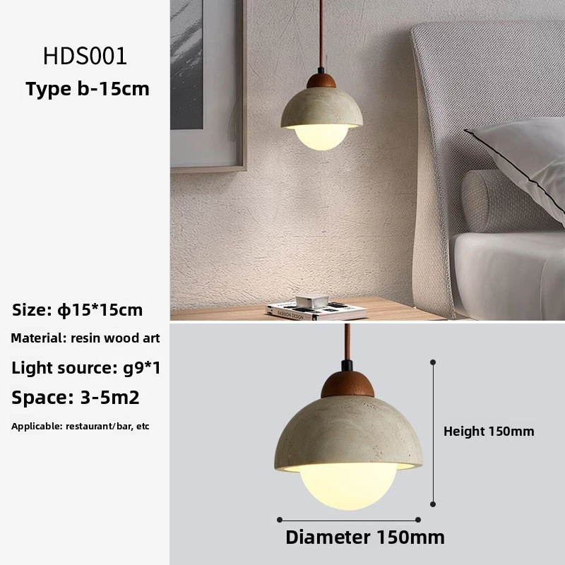 Japanese Wabi-Sabi Style Bedroom Pendant Light - Nordic Retro Café & Bar Counter Hanging Lamp for Home Decor